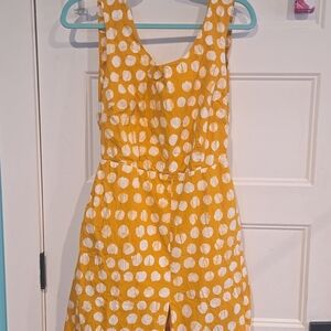 Busayo Collective Designer tie back crop length wide leg jumpsuit polka Dot EUC